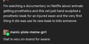 Swans is as swans does.