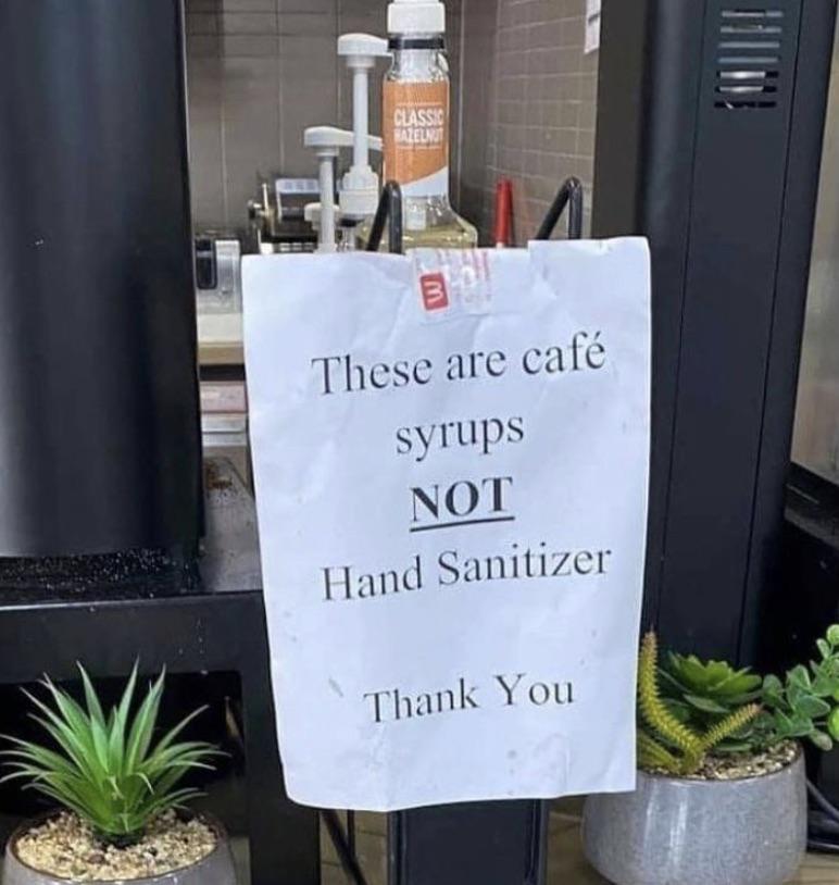 Forbidden hand sanitizer...