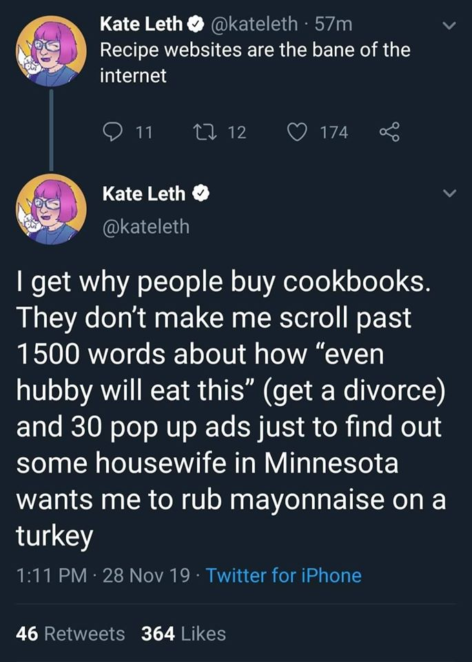 Cookbooks are hard to replace..