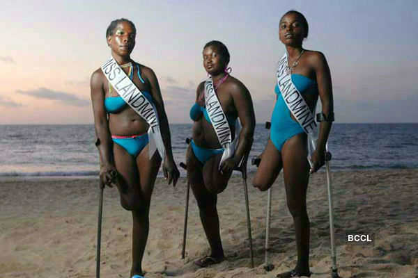 A beauty pageant in Angola called Miss Landmine to recognize women who are victims of the millions of land mines planted during the  Civil War (1975-2002)