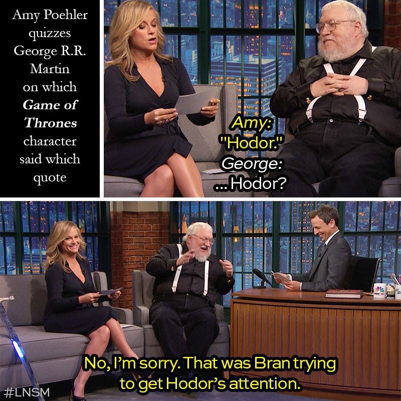 Amy Poehler quizzes George R. R. Martin