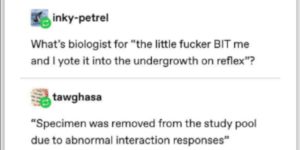 YEET the specimen.