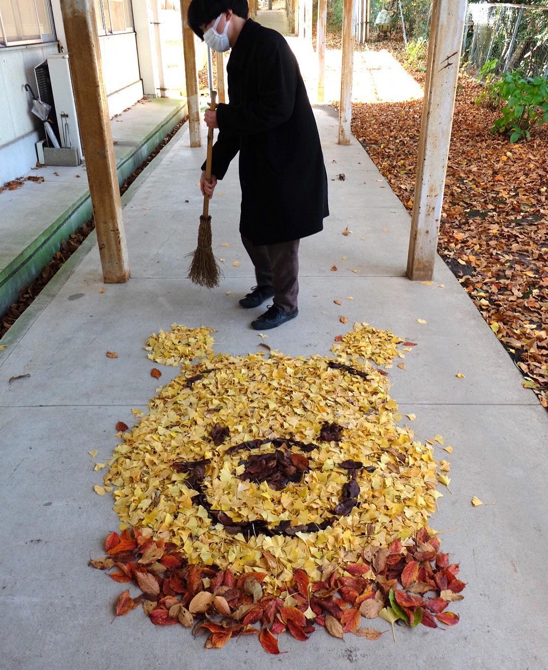 Leaf portrait of our great leader Xi Jinping.