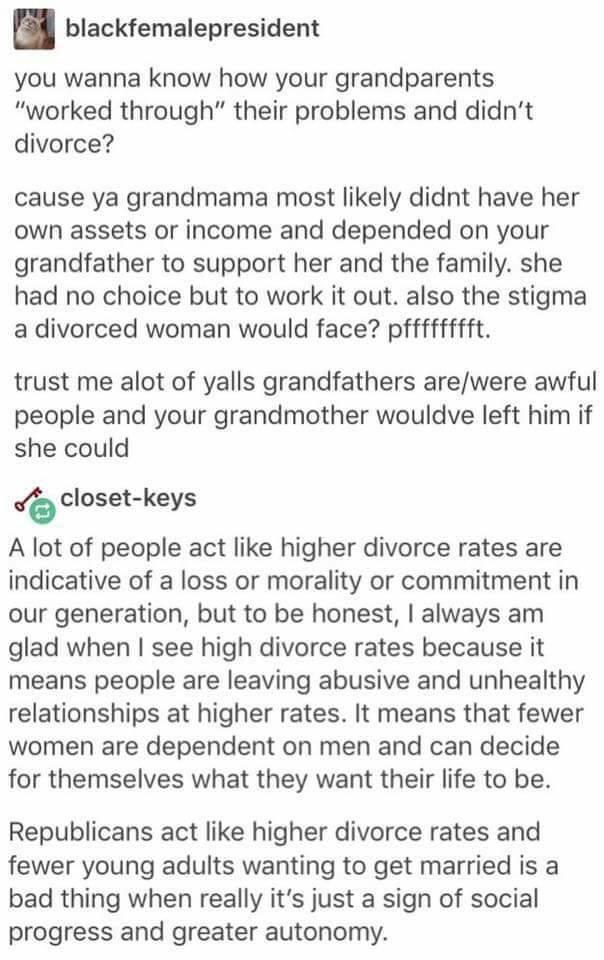 Two sides to divorce rates.