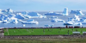 Football in Greenland is neature.
