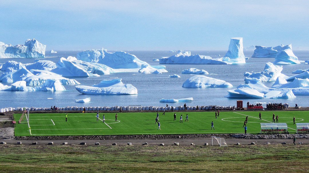 Football in Greenland is neature.