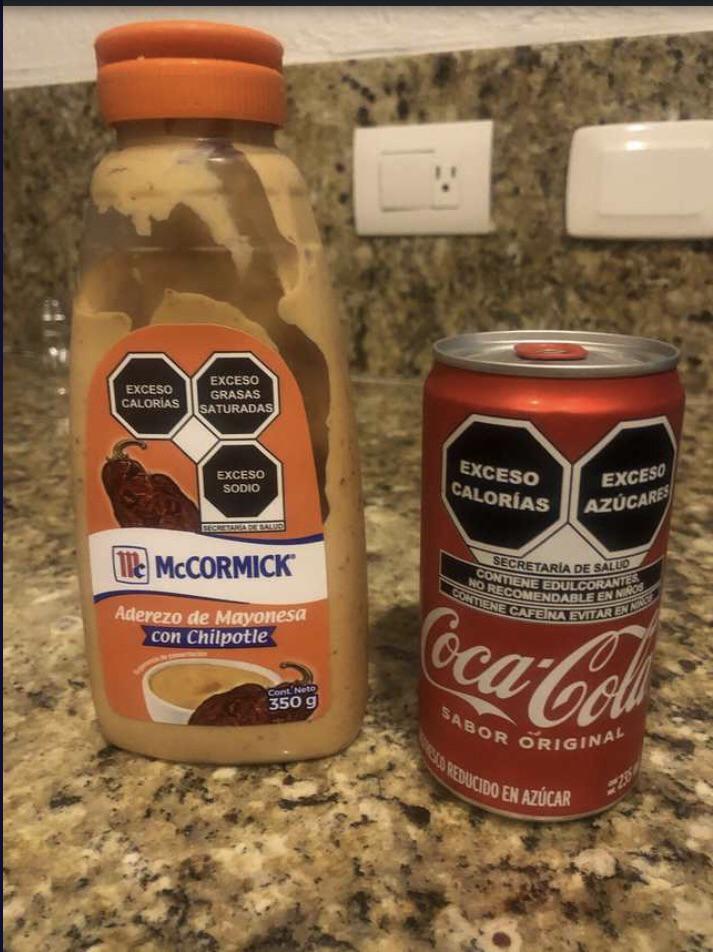 Mexico just started requiring warning labels on food and drink product with excessive sugar, calories, or sodium. #ketchupUSA 