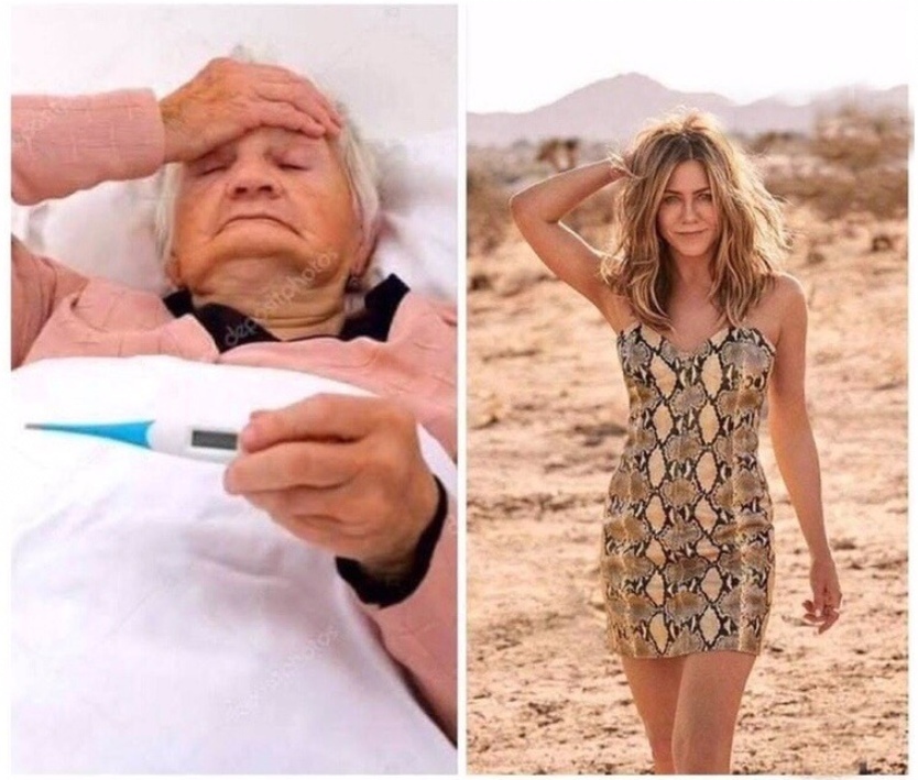 Me at 20 VS Jennifer Aniston at 50