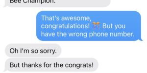 Texting with champions.