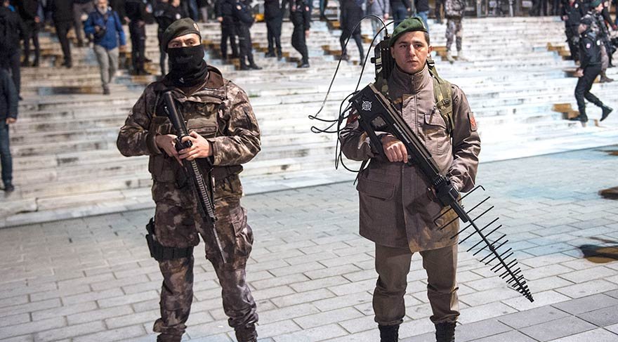 Soldier armed with a Drone Jammer, Taksim Square, Istambul.