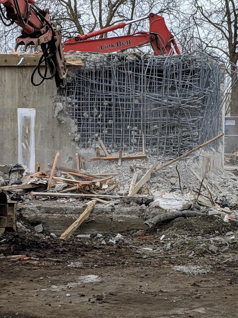 Demolishing a bank vault.