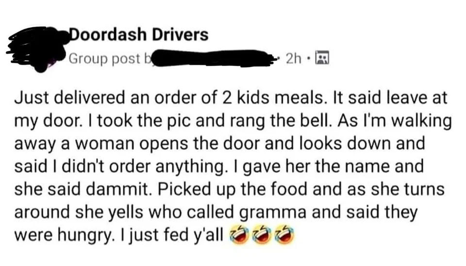 Gran will feed the children! 