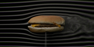 Aerodynamics of a cheese burger