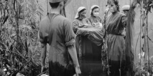 A pop-up hospital in the swamp, Vietnam, circa 1972.