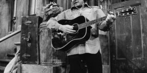 Johnny Cash singing to the first homeless Muppet, circa 1977