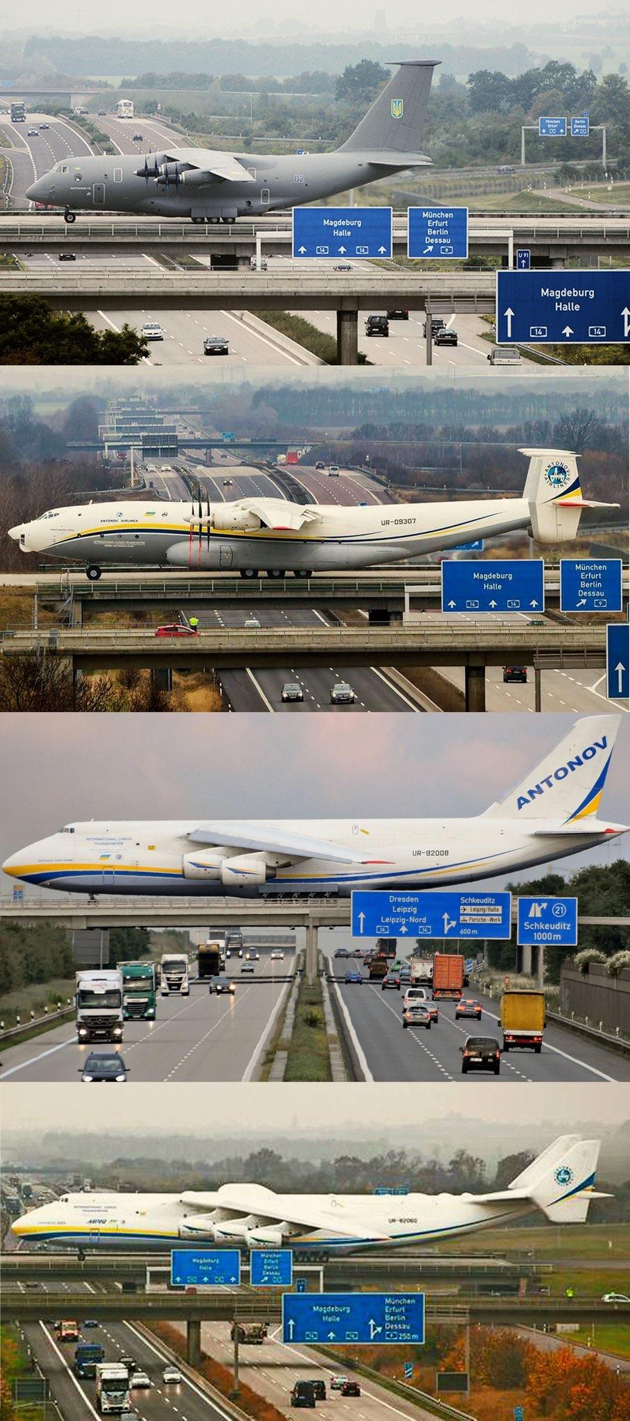 Taxiway above a highway in Germany