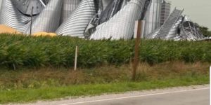 Iowa grain bins after 128km/h winds.