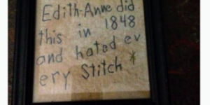 I’ll stitch, but only because I have to… circa 1848.