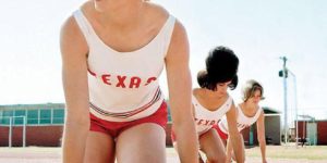 The University of Texas women’s track team coordinated their bulbous bouffants.