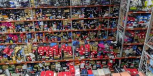 The shoe section of an Amazon fulfillment centre.