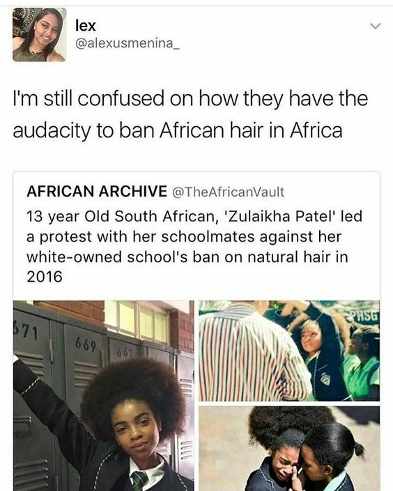 Black hair banned in Africa