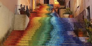 This rainbow staircase is neat