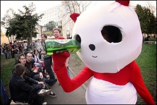 Mascots need drinks too...