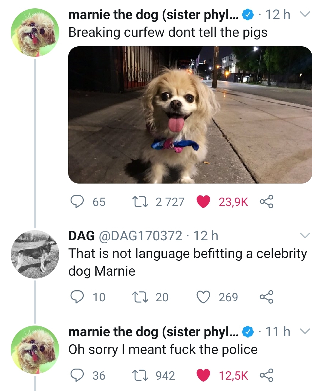 marnie is sending an message.