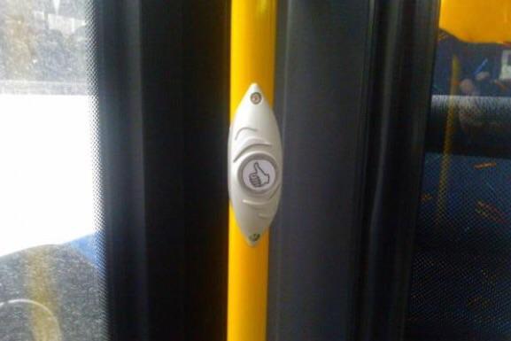 In Finland there is a button to thank the bus driver while leaving
