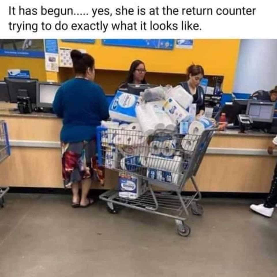 To return toilet paper....