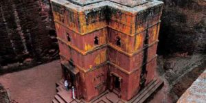 12th century church carved out from the earth around it – Lalibela, Ethiopia