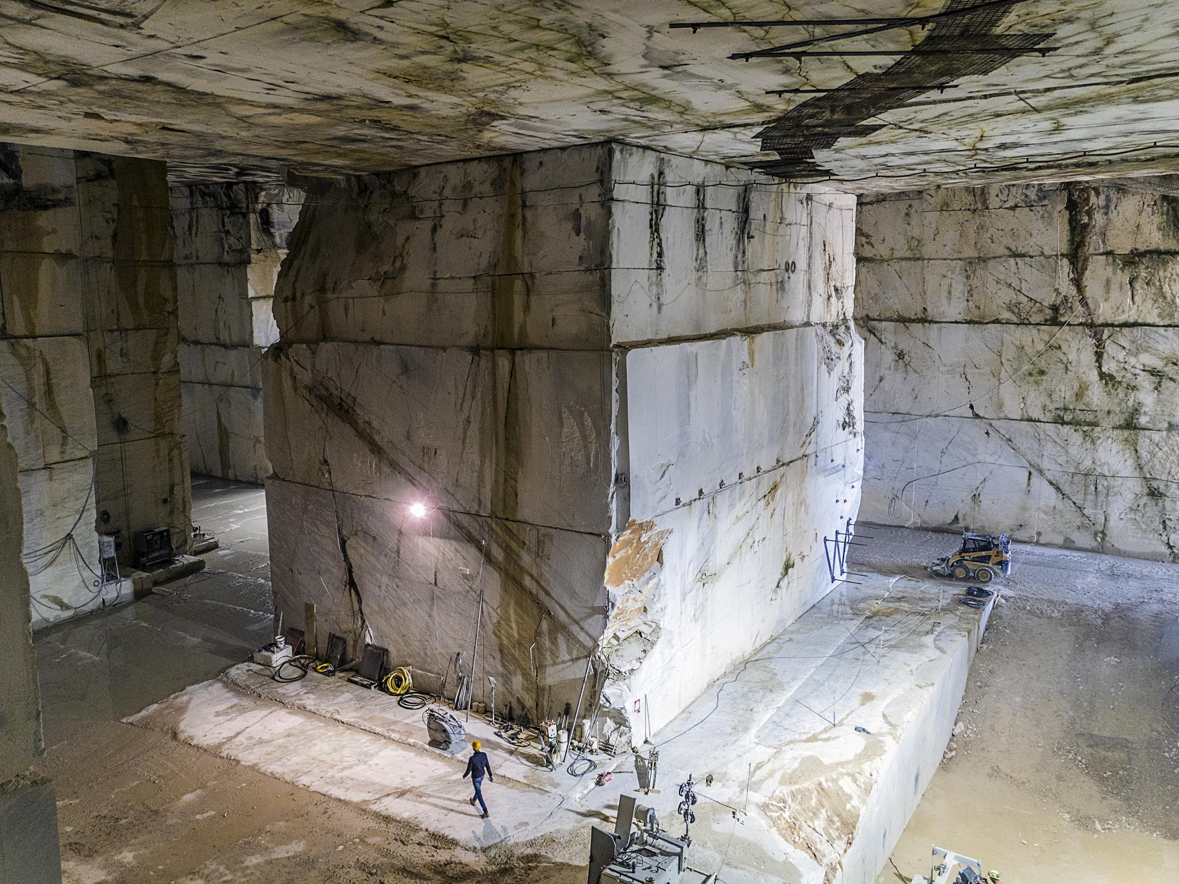 The inside of an Italian marble quarry.