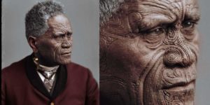 Colorization of New Zealand Maori King Tawhiao, photographed in 1884.