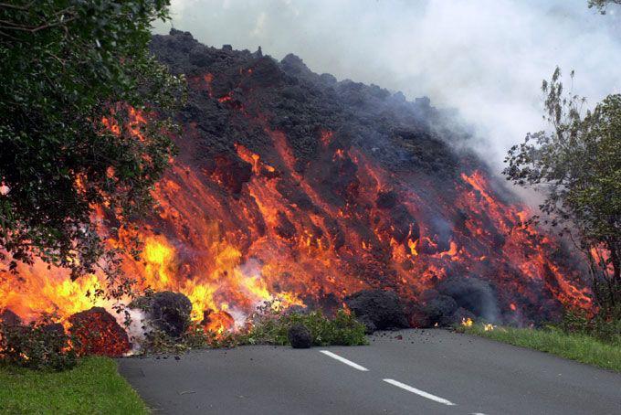 A wall of lava in all of its glory.