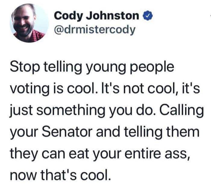 Voting is not cool...