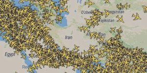 Flights around the world, dodging Iran.