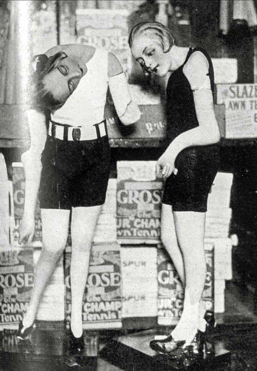 Wax mannequins in a department store melt during a London heat wave, circandle 1930. 