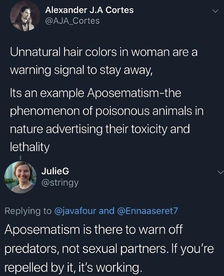 The thing about aposematism...