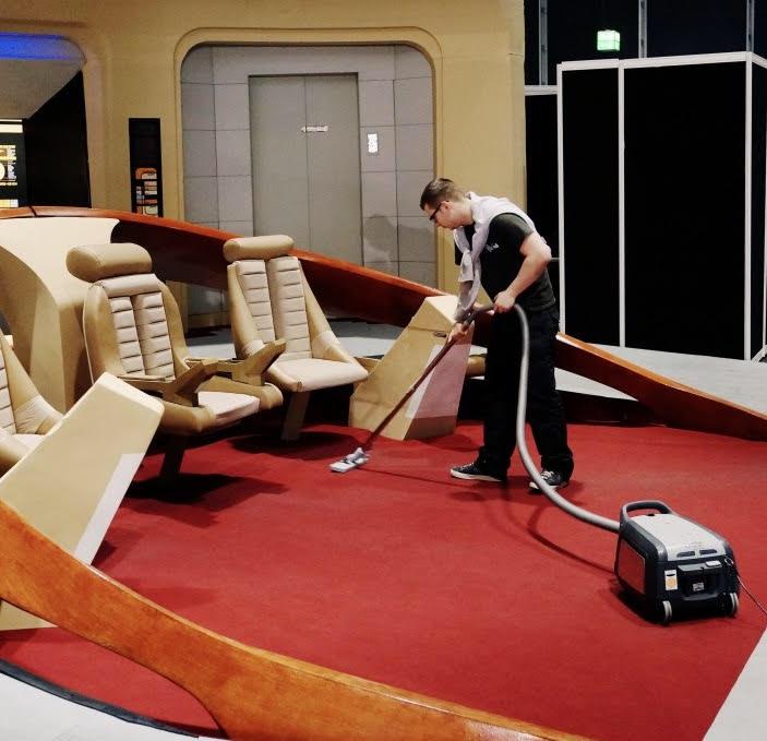 Vacuuming a Star Wars set, circa 1989