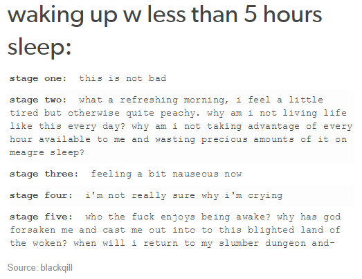 Sleep deprivation in a nutshell.