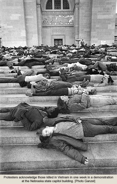 Anti-Vietnam War Demonstration, Nebraska State Capitol Building circa summer of '69.