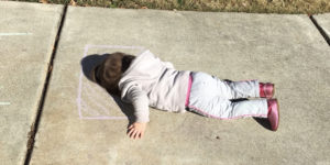 2-yr-old daughter drew a pillow with chalk, then laid down for a nap… Imagination Level 439932.