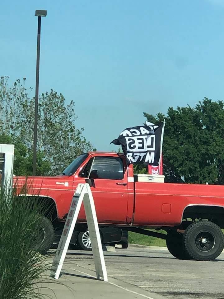 Local usually flies a Trump flag, he changed today - Independence MO