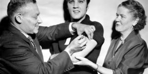 Roundabouts 1956, Elvis Presley got his Polio vaccine in front of the press. Shortly after, vaccine rates went up 25 percent.