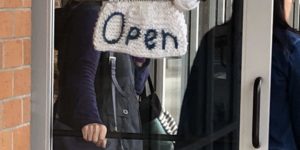 Yes, it’s a knitting store… yes, it’s open.