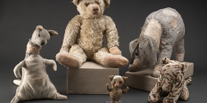 These are Christopher Robin’s Real Stuffed Animals on Display at the New York Public Library.
