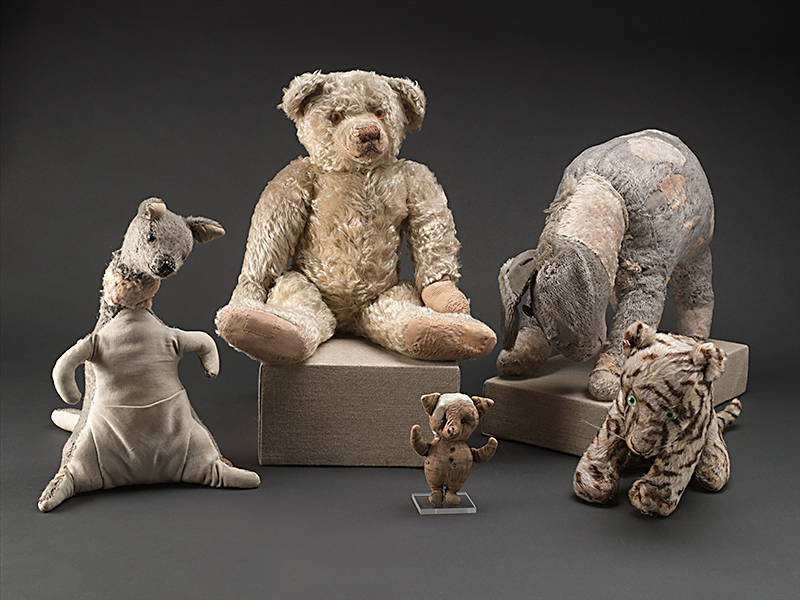 These are Christopher Robin's Real Stuffed Animals on Display at the New York Public Library.