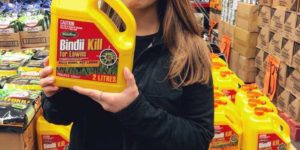 Bindi Irwin finds an interesting lawn care product.