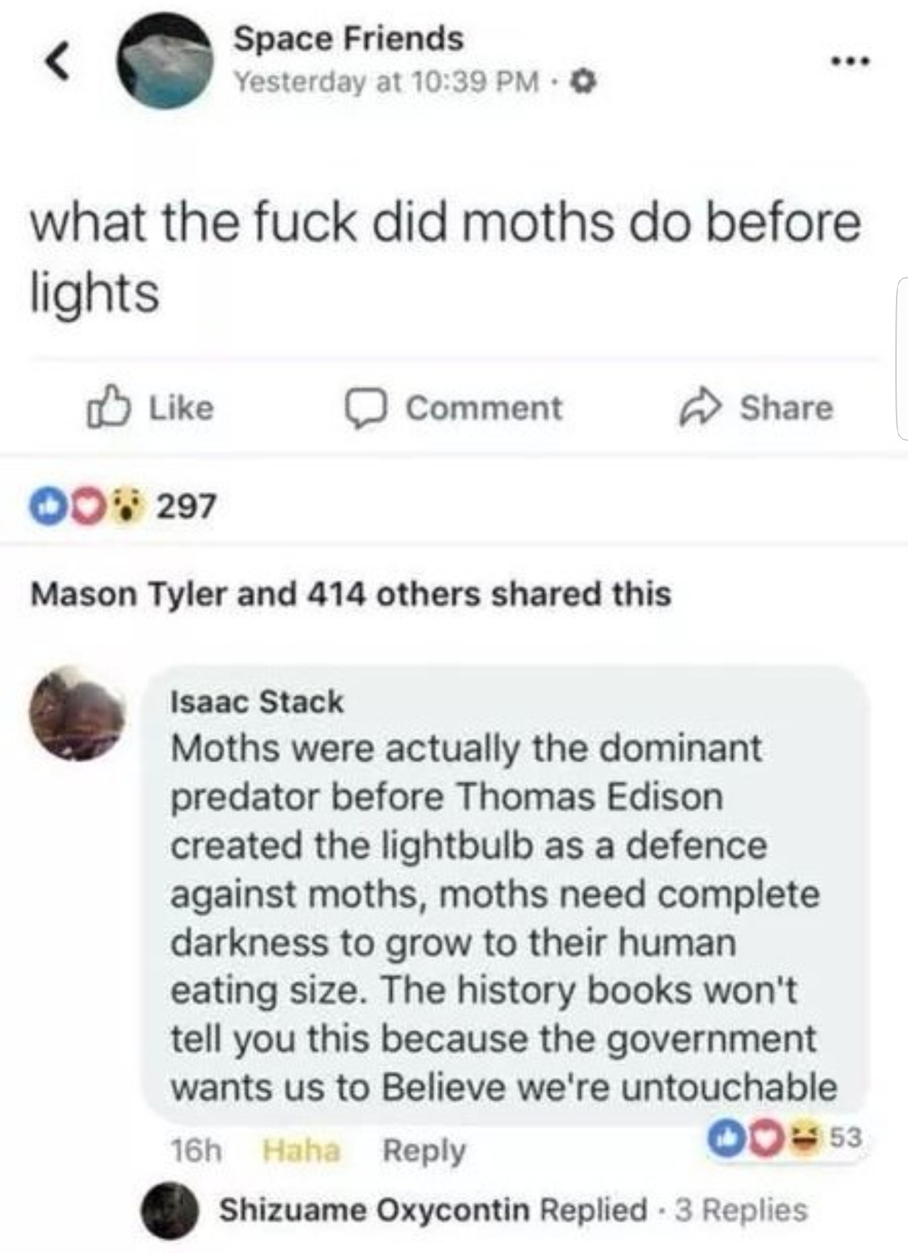 The moth kingdom shall rise up.