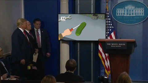 It's a pickled cucumber. Heh.